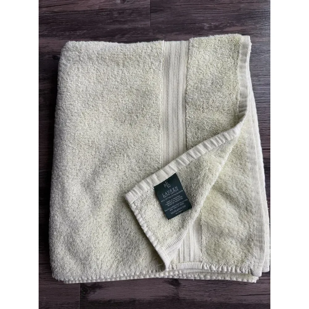 Lauren Ralph Lauren 100% Cotton Bright Yellow 53” X 29” Bath Towel Solid Single